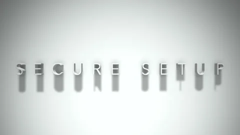 Secure setup 3D title animation white text on a white background Stock Footage 299823586