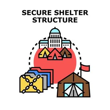 Secure shelter structure protecting confidential data Illustrazione stock