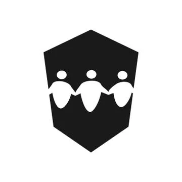 Secure Shield Commitment Teamwork Together Black Logo イラスト素材