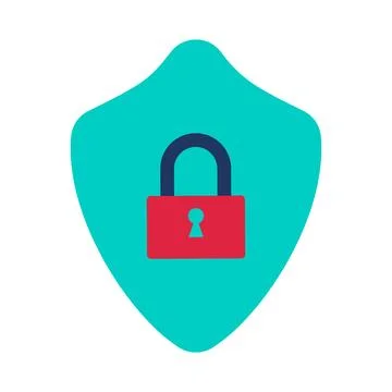 Secure shield icon symbolizing cybersecurity, data protection, privacy Illustrazione stock