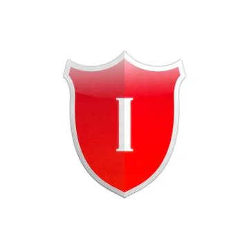 Secure shield letter i. Stock Illustration