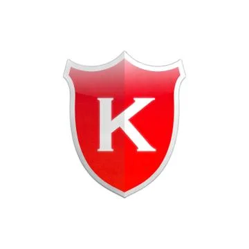 Secure shield letter k. Stock Illustration