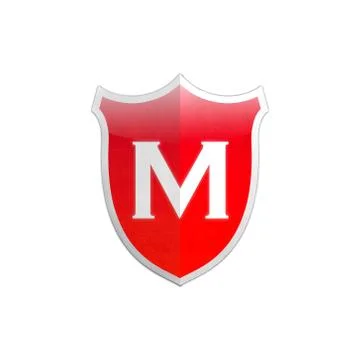 Secure shield letter m. Stock Illustration