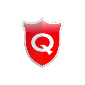 Secure shield letter q. Stock Illustration