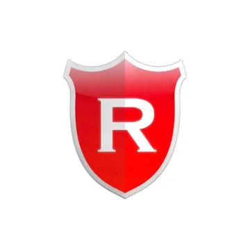 Secure shield letter r. Stock Illustration