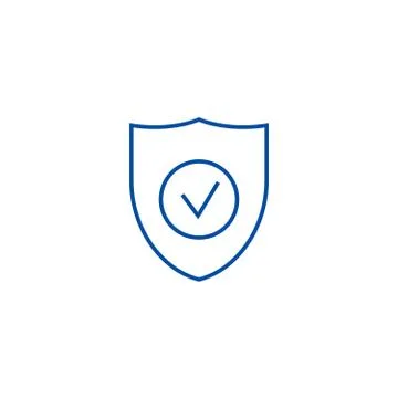 Secure shield line icon concept. Secure shield flat vector symbol, sign, outline イラスト素材