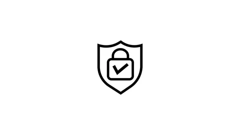 Secure shield lock animation symbolizing data protection and cybersecurity .. Stock Footage 340408310