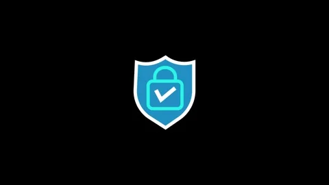 Secure shield lock animation symbolizing data protection and cybersecurity .. Stock-Footage 340601290