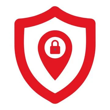 Secure shield with lock icon Stock Illustration