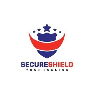 Secure Shield Logo Templates Design Emblem Stock Illustration