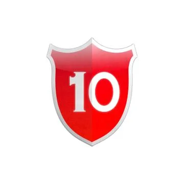 Secure shield number 10. Stock Illustration