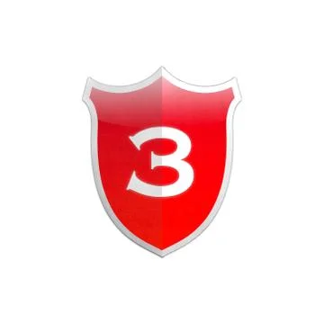 Secure shield number 3. Stock Illustration
