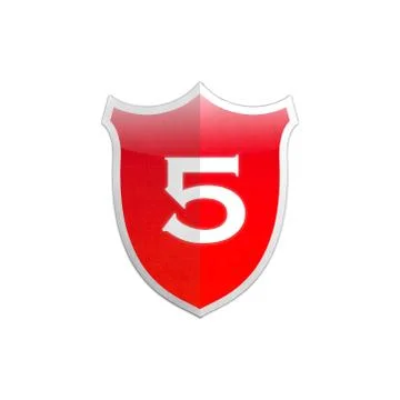 Secure shield number 5. Stock Illustration