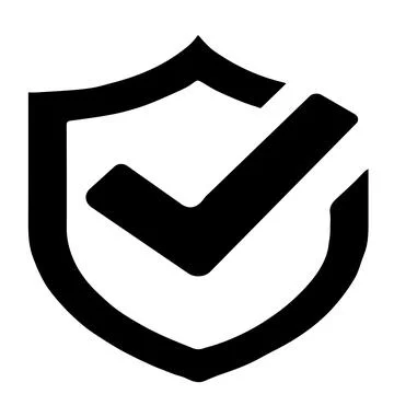 Secure shield tick vector icon for protection and verification designs Stock Illustration
