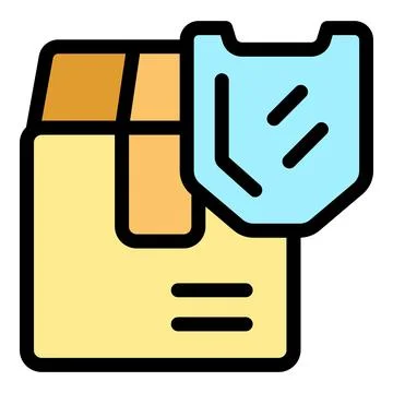 Secure shipping and package protection with shield icon イラスト素材