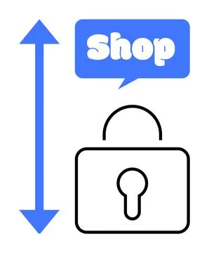 Secure Shopping and Data Protection Concept with Lock and Speech Bubble イラスト素材