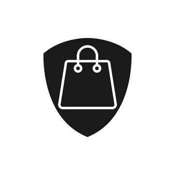 Secure Shopping icon Vector Illustration. Shopping Security and Safety with S Stock-Illustration
