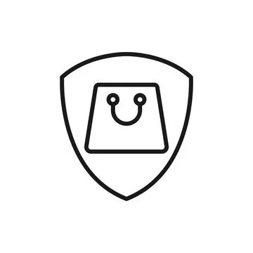 Secure Shopping icon Vector Illustration. Shopping Security and Safety with S Ilustração Stock