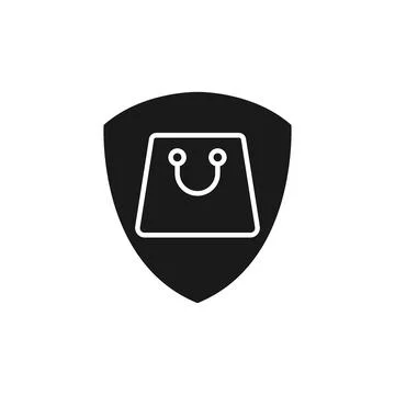 Secure Shopping icon Vector Illustration. Shopping Security and Safety with S Stock Illustration