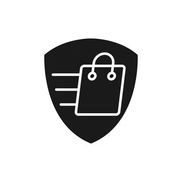 Secure Shopping icon Vector Illustration. Shopping Security and Safety with S Stock Illustration