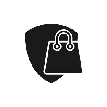 Secure Shopping icon Vector Illustration. Shopping Security and Safety with S Stock Illustration