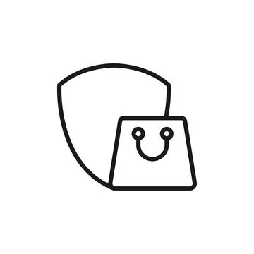 Secure Shopping icon Vector Illustration. Shopping Security and Safety with S Stock-Illustration