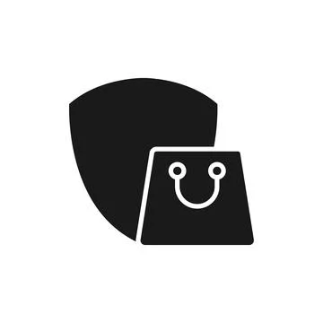 Secure Shopping icon Vector Illustration. Shopping Security and Safety with S Stock Illustration