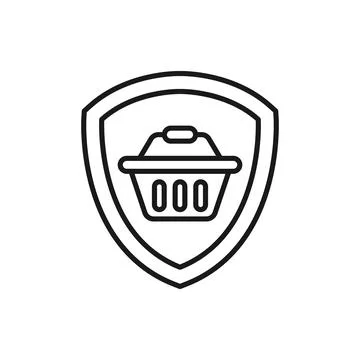 Secure Shopping icon Vector Illustration. Shopping Security and Safety with S Stock Illustration