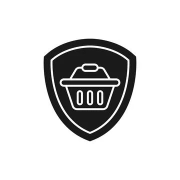 Secure Shopping icon Vector Illustration. Shopping Security and Safety with S Illustrazione stock