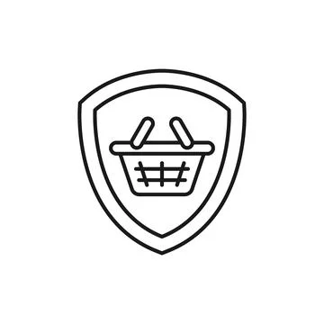 Secure Shopping icon Vector Illustration. Shopping Security and Safety with S Ilustração Stock