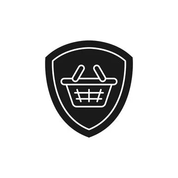 Secure Shopping icon Vector Illustration. Shopping Security and Safety with S Ilustração Stock