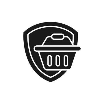 Secure Shopping icon Vector Illustration. Shopping Security and Safety with S Stock Illustration