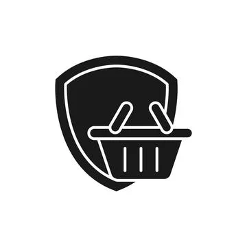 Secure Shopping icon Vector Illustration. Shopping Security and Safety with S Ilustração Stock