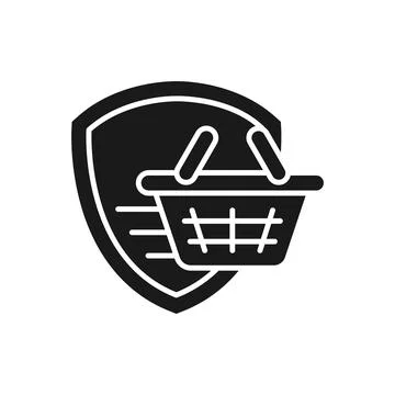 Secure Shopping icon Vector Illustration. Shopping Security and Safety with S Stock Illustration