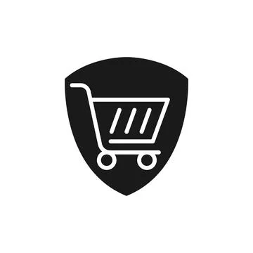 Secure Shopping icon Vector Illustration. Shopping Security and Safety with S 스톡 일러스트