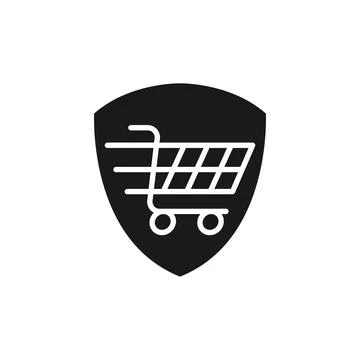 Secure Shopping icon Vector Illustration. Shopping Security and Safety with S Stock Illustration