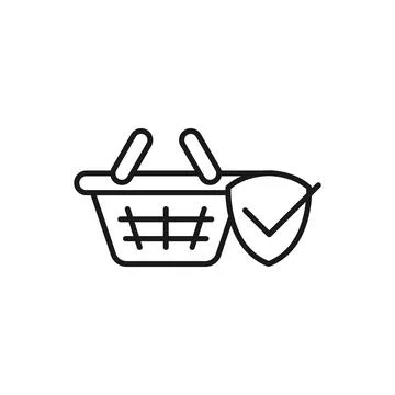 Secure Shopping icon Vector Illustration. Shopping Security and Safety with S Stock Illustration