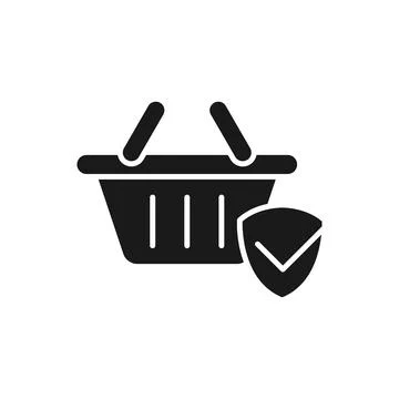 Secure Shopping icon Vector Illustration. Shopping Security and Safety with S Stock Illustration