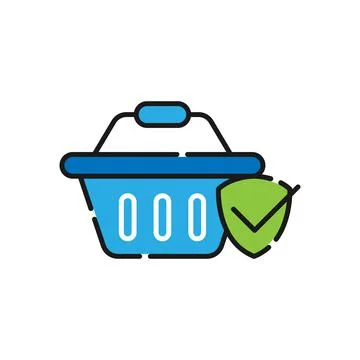 Secure Shopping icon Vector Illustration. Shopping Security and Safety with S Stock-Illustration
