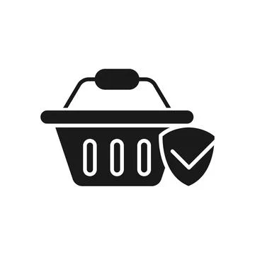 Secure Shopping icon Vector Illustration. Shopping Security and Safety with S Stock Illustration