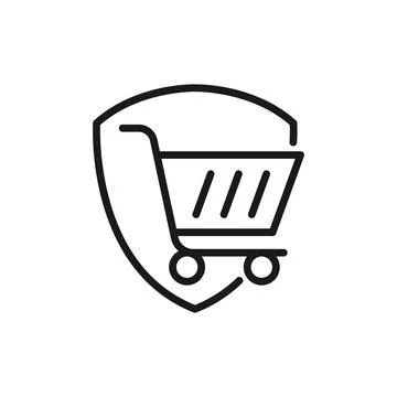 Secure Shopping icon Vector Illustration. Shopping Security and Safety with S Stock Illustration