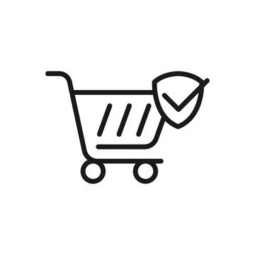 Secure Shopping icon Vector Illustration. Shopping Security and Safety with S Stock Illustration