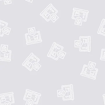 Secure shopping line seamless pattern 스톡 일러스트