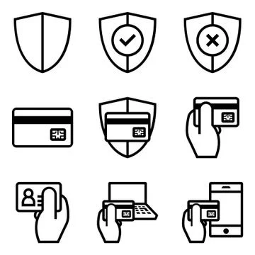 Secure Shopping Online Line Stock Illustration