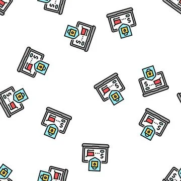 Secure shopping vector seamless pattern 스톡 일러스트