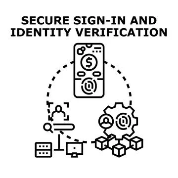 Secure sign in and digital identity verification process Stock Illustration