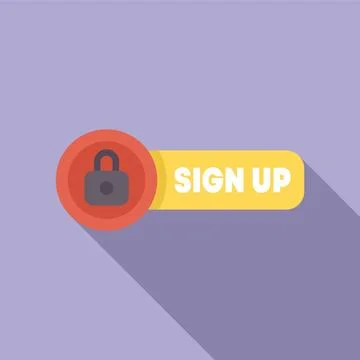 Secure sign up button with lock icon for online registration Stock Illustration