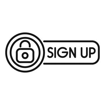 Secure sign up button with lock icon for website Stock Illustration