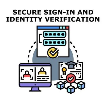 Secure sign in identity verification and data protection concept Stock Illustration