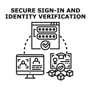 Secure sign in identity verification and data protection concept Stock Illustration